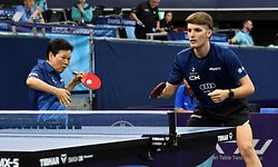 Xia Lian NI & Luka Mladenovic. Tennis de table : Championnats d’Europe Munich 2022. Munich. Foto : Stéphane Guillaume