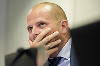 Theo Francken, Belgian minster for asylum and migration attends a session of the Chamber Commissions for Interior Affairs at the federal parliament in Brussels on September 19, 2018. (Photo by THIERRY ROGE / Belga / AFP) / Belgium OUT