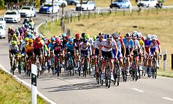 Das Fahrerfeld zwischen Dalheim und Hassel - Skoda Tour de Luxembourg 2020 - 3.Etappe Rosport/Schifflange 164,3 Km - Foto: Serge Waldbillig