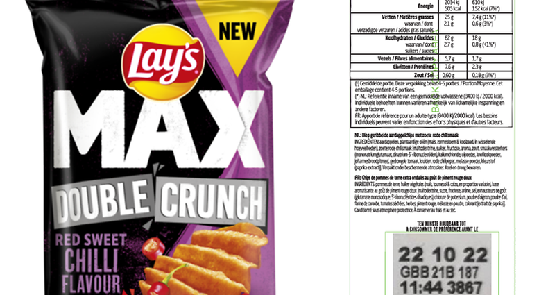 Das Allergen „Weizen“ ist auf dem Etikett des Chips-Produkts nicht angegeben.