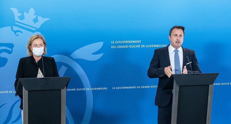 IPO , PK Xavier Bettel und Paulette Lenert ,Corona , Covid-19 , Foto:Guy Jallay/Luxemburger Wort