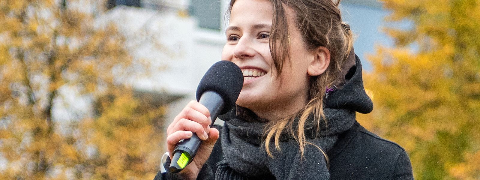 Klimaaktivistin Luisa Neubauer bei einer Rede anlässlich des "Globalen Klimastreiks" im Oktober 2021. 