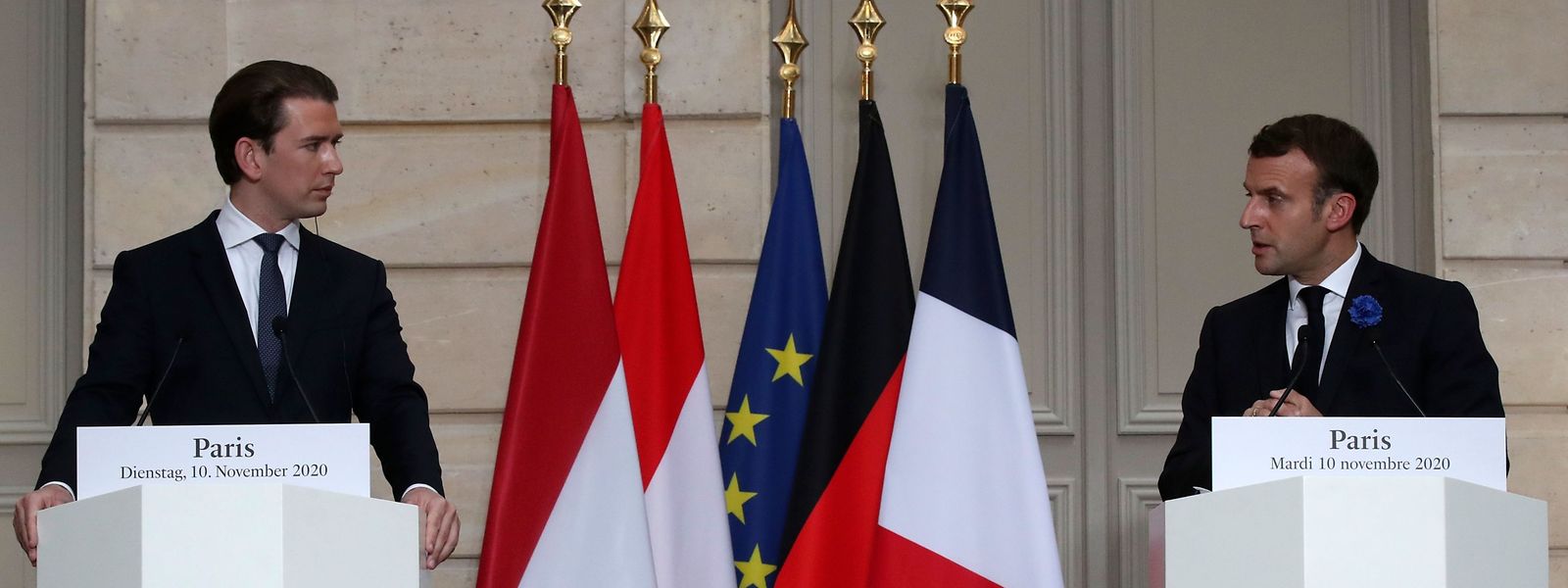 Österreichs Kanzler Sebastian Kurz (l.) legte am Dienstag einen Schwerpunkt auf ein strikteres Vorgehen gegen aus dem Ausland zurückgekehrte radikale Islamisten.