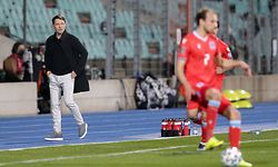 Luc Holtz (Trainer Luxemburg)/ Fussball, UEFA WM-Qualifikation 2022, Saison 2020-2021, Gruppe A, European Qualifiers / 30.03.2021 /Luxemburg - Portugal (Luxembourg vs Portugal) / Stade Josy Barthel, Luxemburg /Foto: Ben Majerus