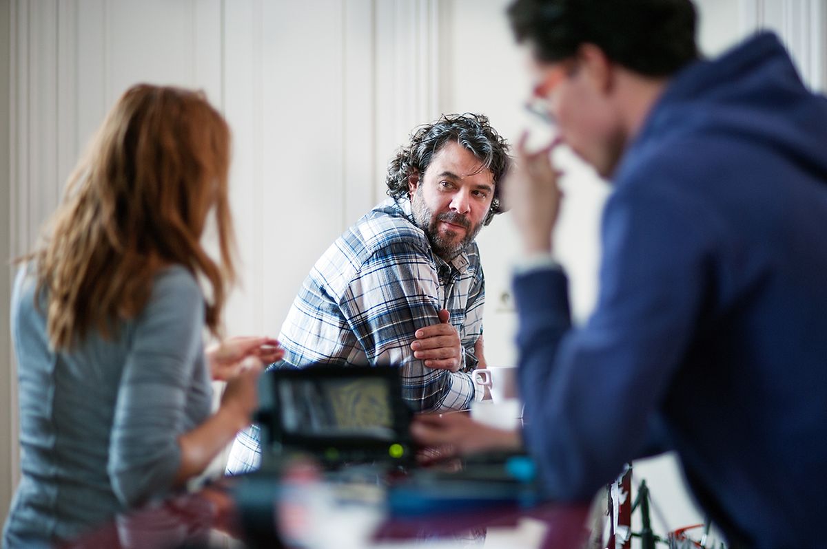 Am Set vom  Kurzfilm "Roude Léiw".
