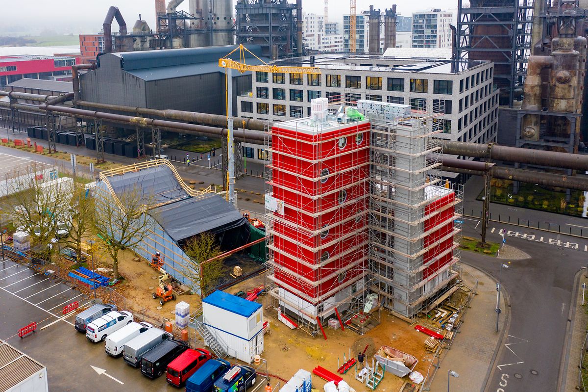 In dem rotem Turm wird sich das Hauptquartier von Esch 2022 befinden.