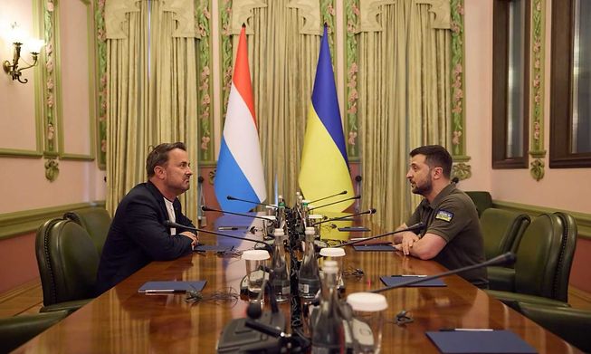 Luxembourg Prime Minister Xavier Bettel meeting Ukraine President Volodymyr Zelensky in Kyiv last Tuesday