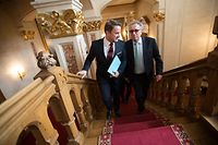 Rentrée parlementaire, Chambre des Députés.Xavier Bettel et Pierre Gramegna Photo: Guy Wolff
