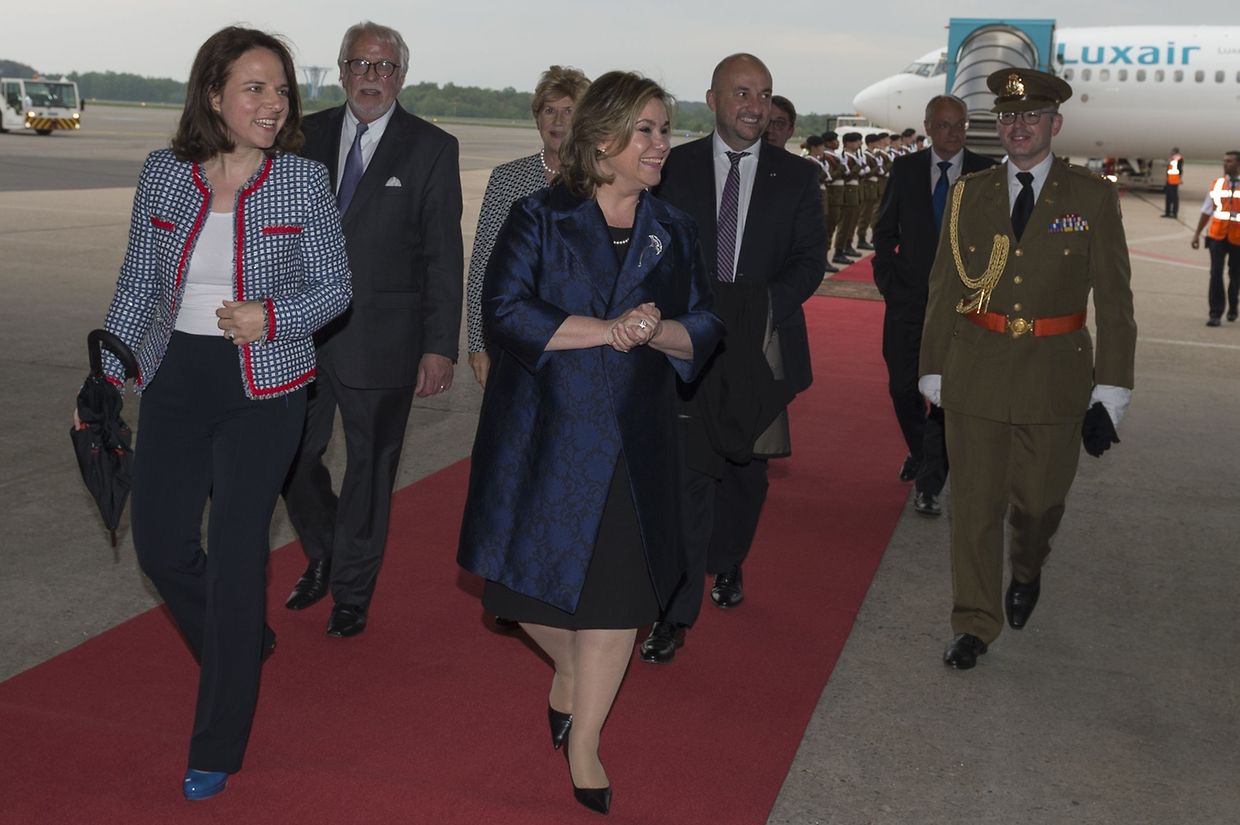 Die Delegation bei ihrer Ankunft in Luxemburg.