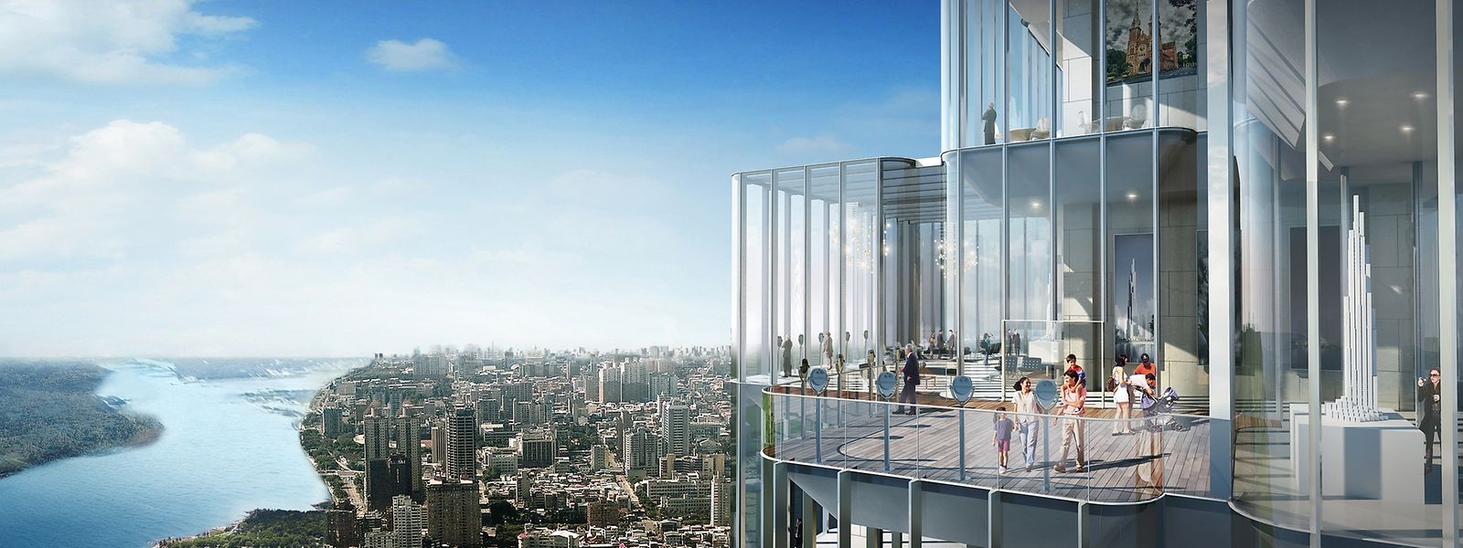 Zum Themendienst-Bericht vom 10. September 2015: Fernsicht garantiert: Von den oberen Etagen des neuen Wolkenkratzers soll der Blick über den Saigon River fallen. Animation: Atkins