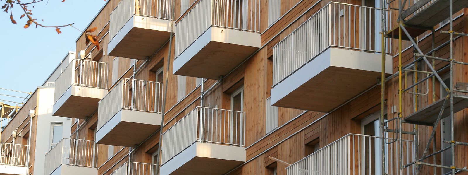 In diesem mehrgeschossigen Bau aus Holz entstehen im Berliner Stadtteil Wedding 98 Wohnungen