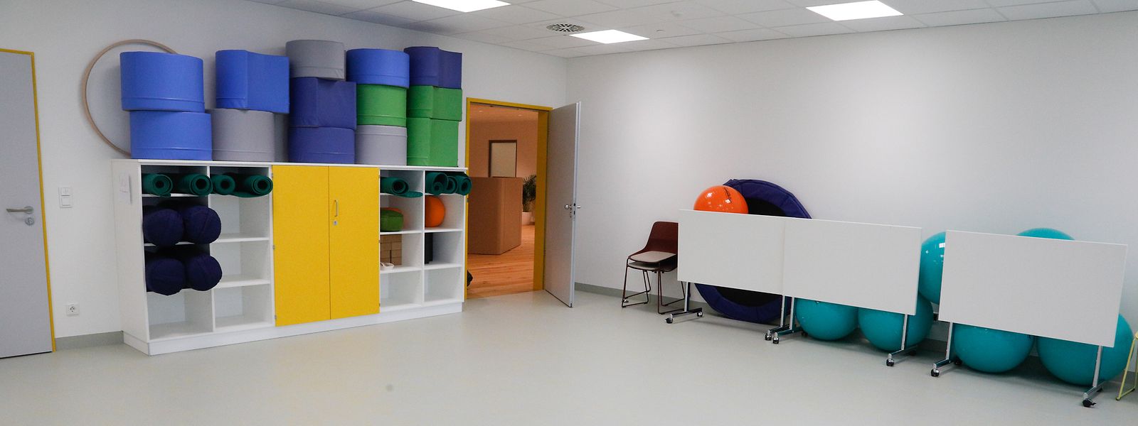 Zu den neuen Räumlichkeiten der Kinder- und Jugendpsychiatrie gehört nun auch ein Saal für Sport und Fitness.