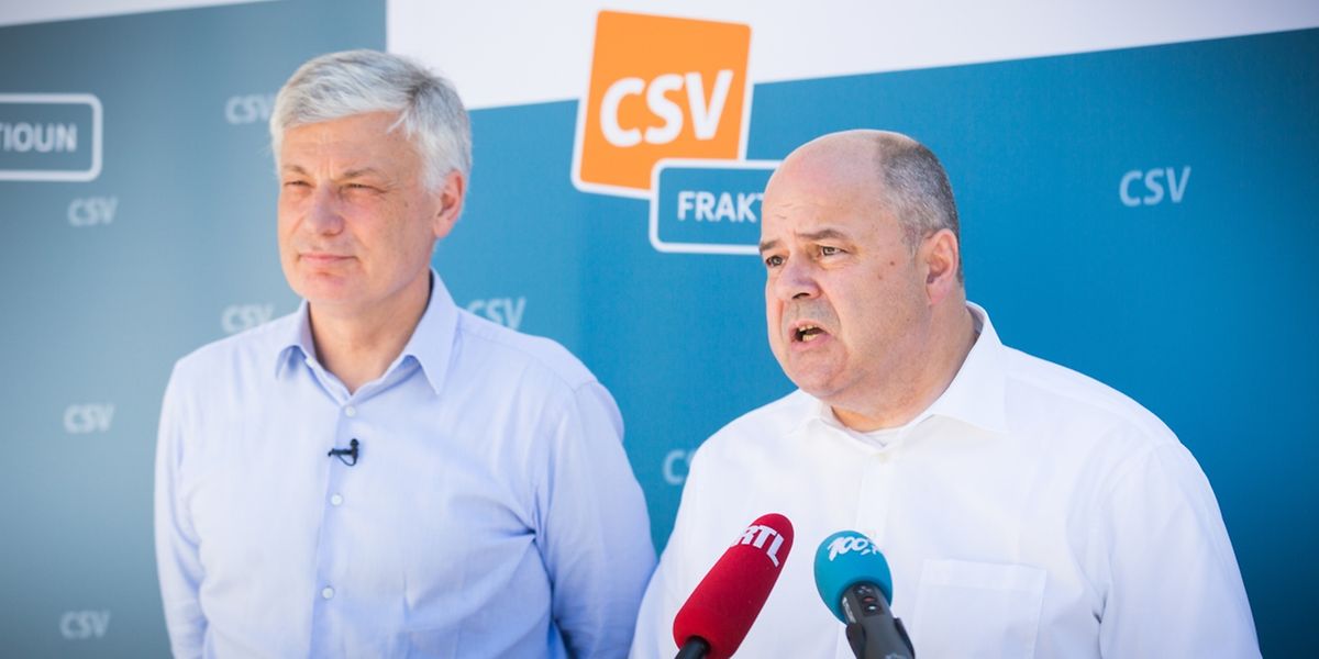 CSV-Fraktionschef Claude Wiseler (l.) und Parteipräsident Marc Spautz ließen kaum ein gutes Haar an der Regierungspolitik.