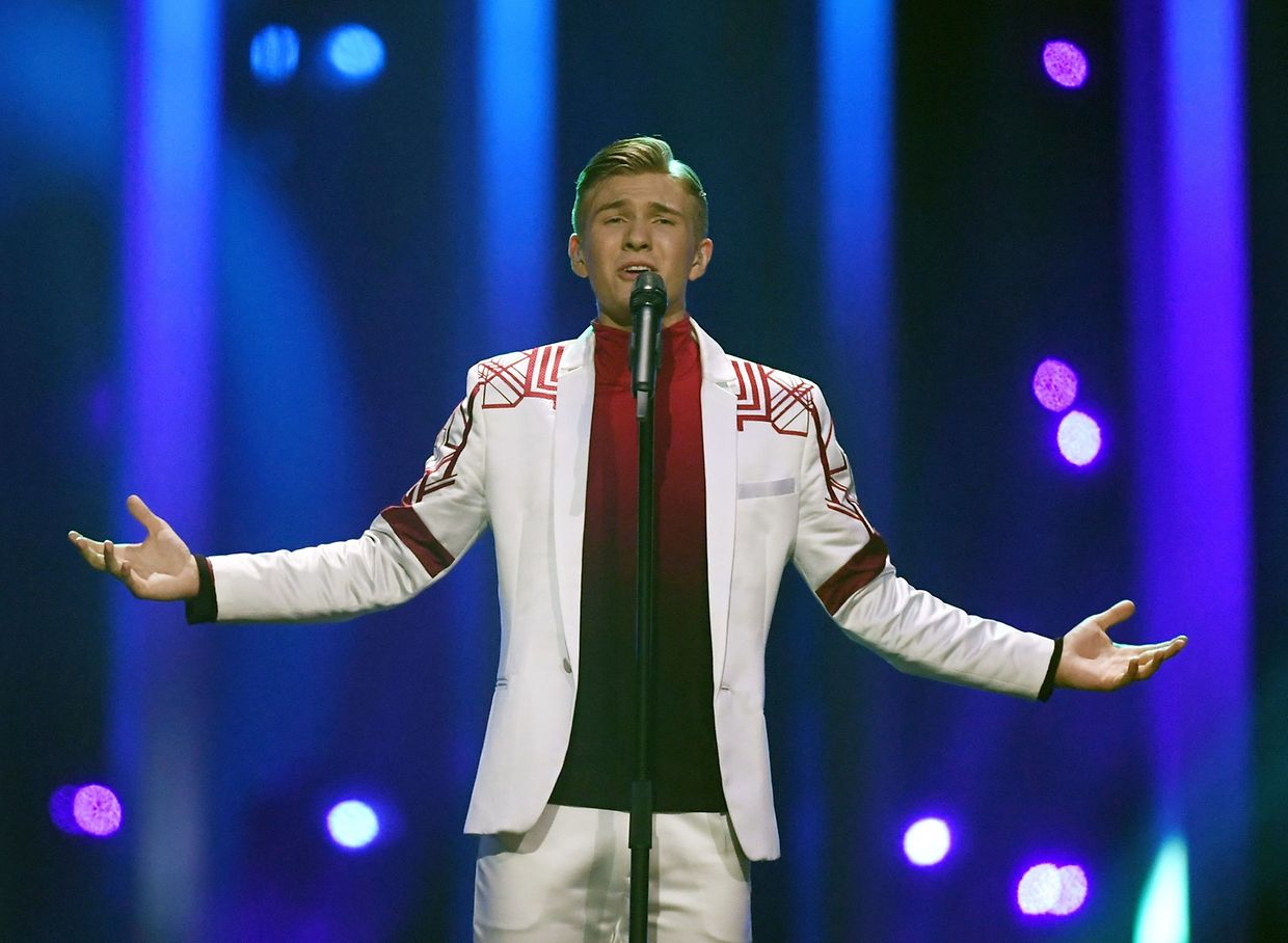 Iceland's singer Ari Olafsson performs the song "Our Choice" during the first semifinal of the 63rd edition of the Eurovision Song Contest 2018 at the Altice Arena in Lisbon, on May 8, 2018.
The Eurovision Song Contest 2018 will be held in the Portuguese capital Lisbon from May 8 until May 12, 2018. / AFP PHOTO / FRANCISCO LEONG