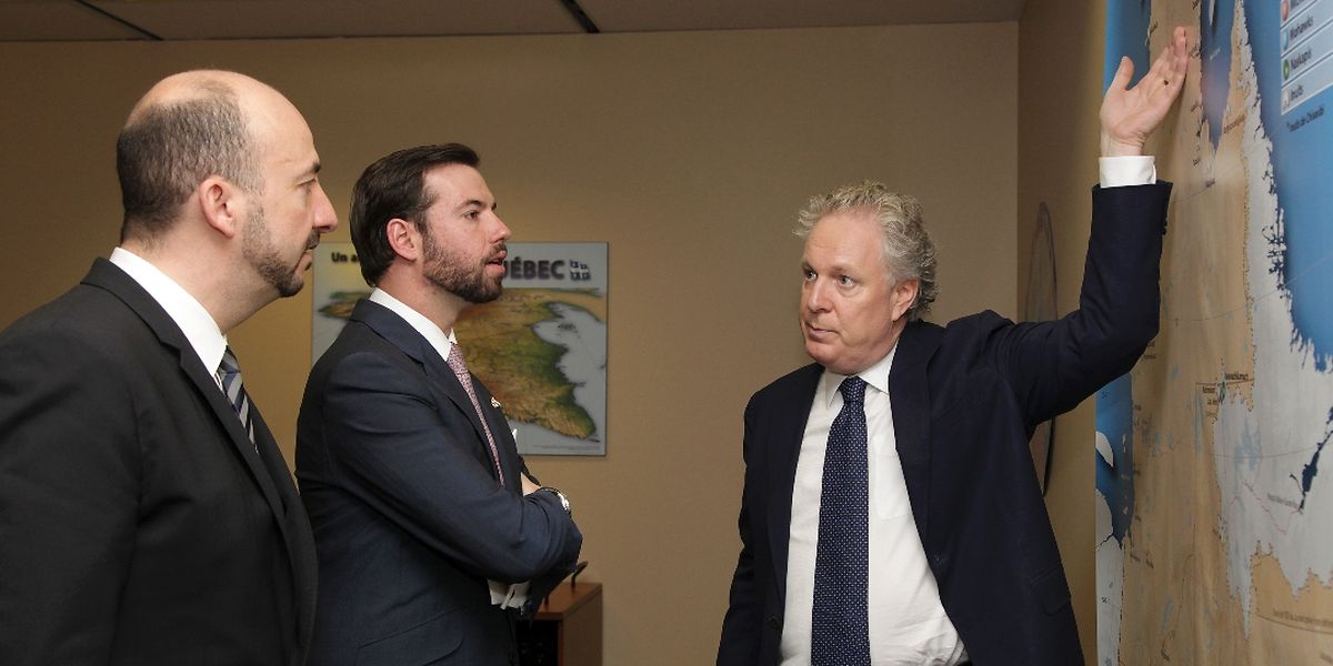 Spitzentreffen: Erbgroßherzog Guillaume und Wirtschaftsminister Etienne Schneider wurden am Montag in Montréal vom Premierminister von Québec, Jean Charest, empfangen.