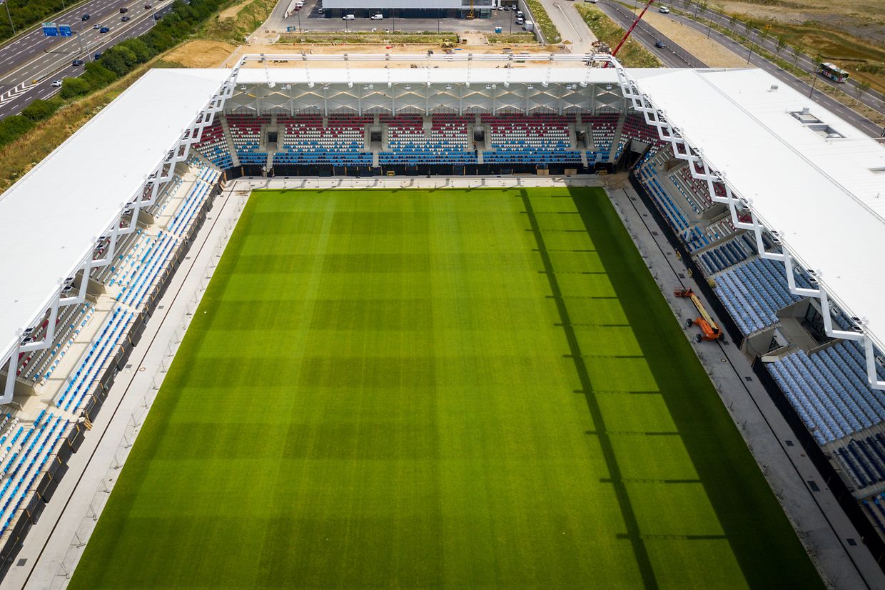 L'avancement des travaux du stade national à la mi-juillet 2020.