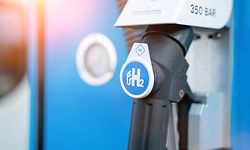 Aachen / Germany - January 31 2020: hydrogen logo on gas stations fuel dispenser. h2 combustion engine for emission free eco friendly transport.hydrogen logo on gas stations fuel dispenser. h2 combust