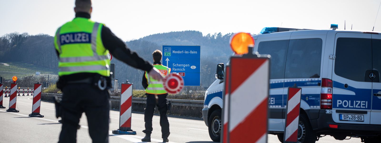 Grenzkontrolle in Schengen.