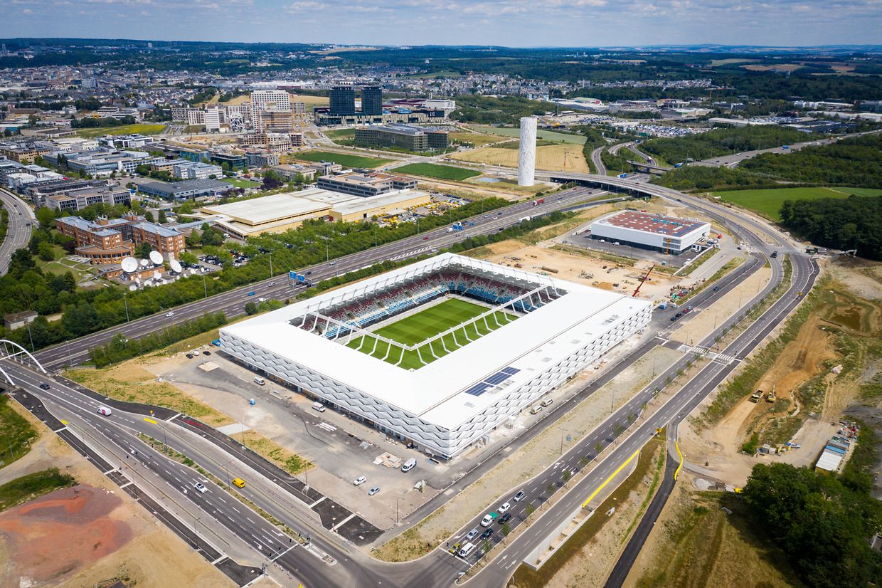L'avancement des travaux du stade national à la mi-juillet 2020.