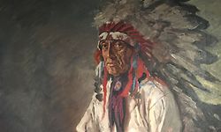 Wilhelm Emil Eber, „Strong Fox“ (1927), Öl auf Leinwand, Sammlung Karl-May-Museum