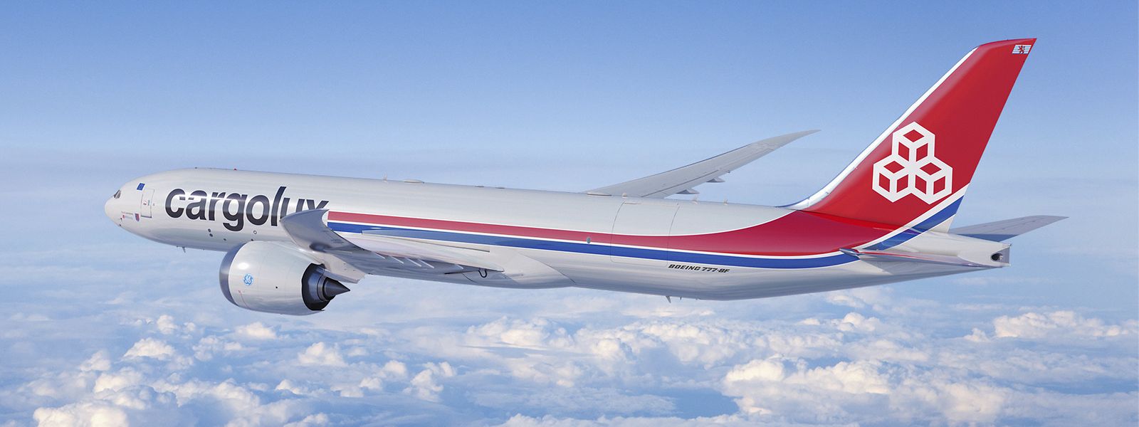 So dürfte der neue 777-Frachter in Cargolux-Lackierung aussehen, der die alternde 747-400-Flotte ersetzen soll.