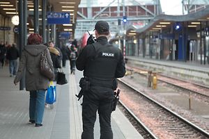 22.3.2016 Luxembourg, gare, Bahnhof, haute protection, police, Polizei photo Anouk Antony
