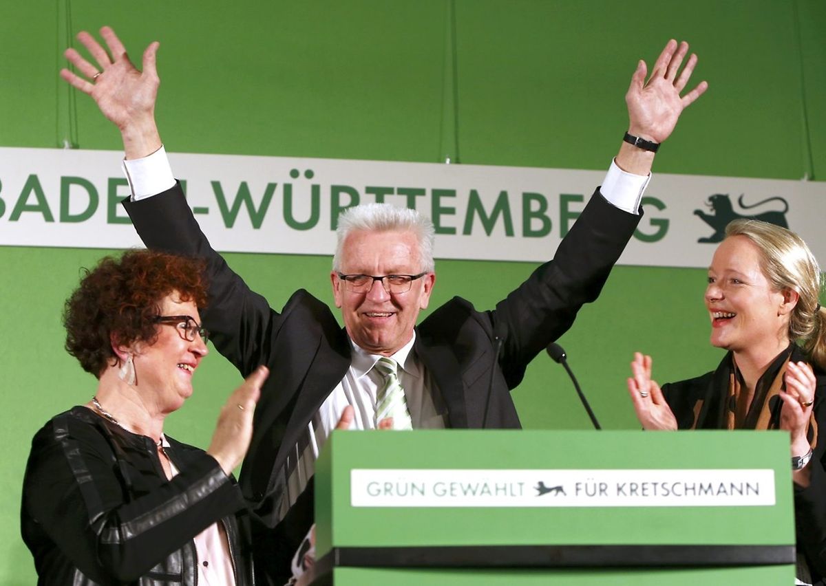 Erste Partei in einem Bundesland: historisches Ergebnis für den Grünen Winfried Kretschmann und Landesvater aus Baden-Württemberg.