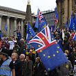 Protestors set off on an anti-Brexit march, organised by the 'Best For Britain' campaign group, in central Birmingham on September 30, 2018, on the sidelines of the Conservative Party Conference 2018. - British Prime Minister Theresa May gathers her party for its annual conference this weekend, facing opposition on all sides as she heads into the final stretch of Brexit negotiations. (Photo by Paul ELLIS / AFP)