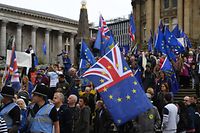 Protestors set off on an anti-Brexit march, organised by the 'Best For Britain' campaign group, in central Birmingham on September 30, 2018, on the sidelines of the Conservative Party Conference 2018. - British Prime Minister Theresa May gathers her party for its annual conference this weekend, facing opposition on all sides as she heads into the final stretch of Brexit negotiations. (Photo by Paul ELLIS / AFP)