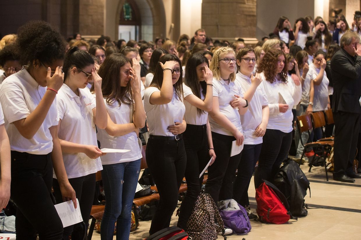 Messe für die Schule der Schwestern der christlichen Lehre St.Anne in Ettelbrück. 