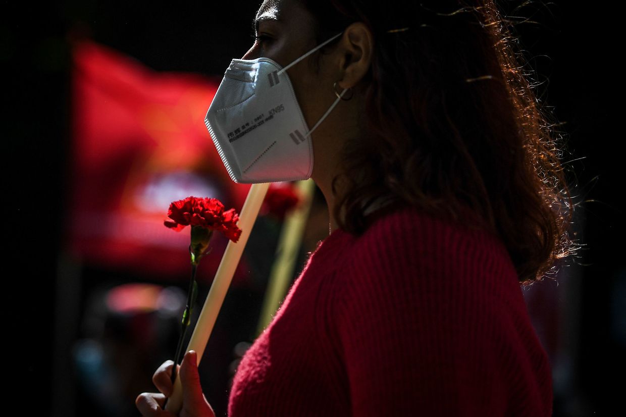 Desfile do 25 de abril na Avenida da Liberdade, em Lisboa.
