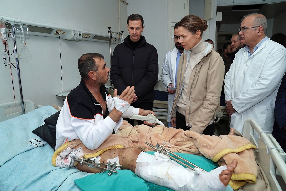 Präsident Baschar al-Assad und seine Frau Asma besuchten Mutter und Sohn am Samstagmorgen im Krankenhaus