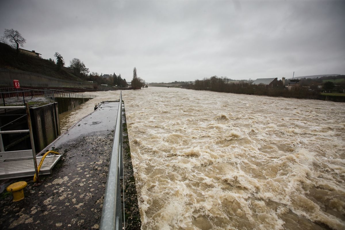Hochwasser an der Mosel am Donnerstagmorgen.