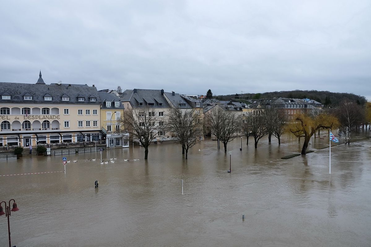 Das Hochwasser in Remich am Sonntagmorgen.