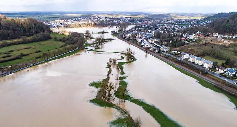 Lokaels, Hochwasser,Überschwemmungen im Alzettetal .Gosseldingen,Lintgen.Foto: Gerry Huberty/Luxemburger Wort