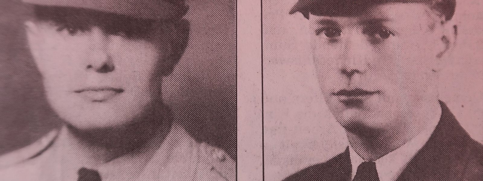 Die beiden Piloten der British Royal Air Force, Brian Robert Dwyer (rechts) und David Domett Hall, kamen vor knapp 78 Jahren ums Leben. 