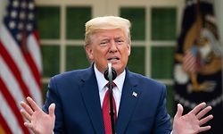 US President Donald Trump speaks during a Coronavirus Task Force press briefing in the Rose Garden of the White House in Washington, DC, on March 29, 2020. (Photo by JIM WATSON / AFP)
