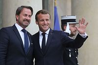 Xavier Bettel bei seinem Treffen mit Emmanuel Macron im Elysée-Palast.