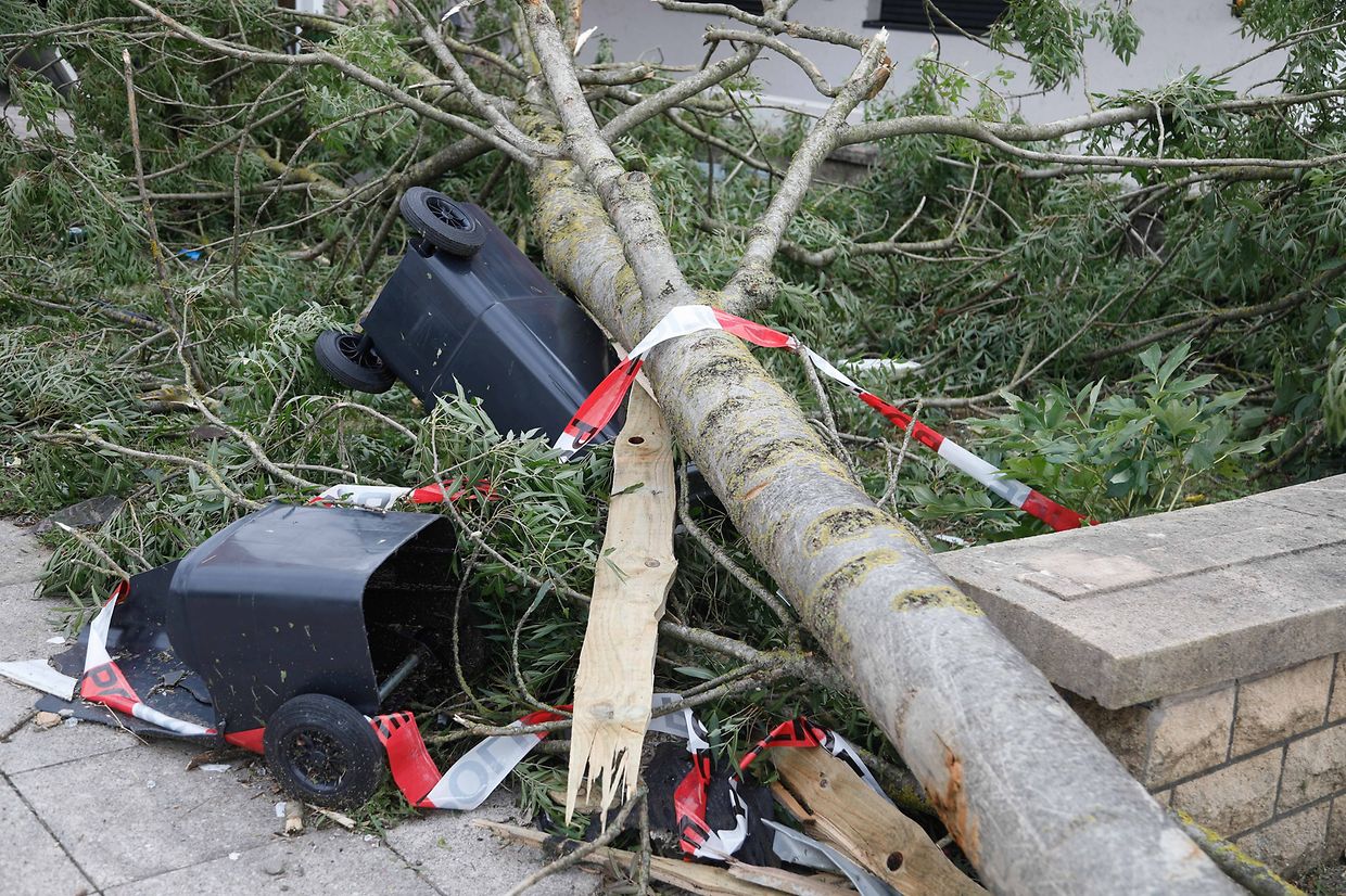 Lokales, online, Bascharage, , Tornado, Sturm, der Tag danach, Aufräumarbeiten, roue de Luxembourg  Foto: Anouk Antony/Luxemburger Wort