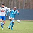 William Rocha (Muhlenbach l.) gegen Yann Mabella (RFCUL r.) / Fussball, Nationaldivision, Muhlenbach - RFCUL / 16.02.2020 / Muhlenbach / Foto: Christian Kemp