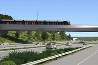 Über eine neue Brücke wird die Tram die Autobahn A1 überqueren und Richtung Flughafen fahren.