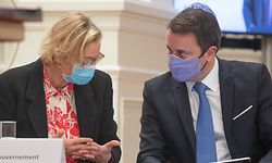 IPO,Chamber Covid Restruktiounen,Xavier Bettel,Paulette Lenert.,Foto: Gerry Huberty/Luxemburger Wort