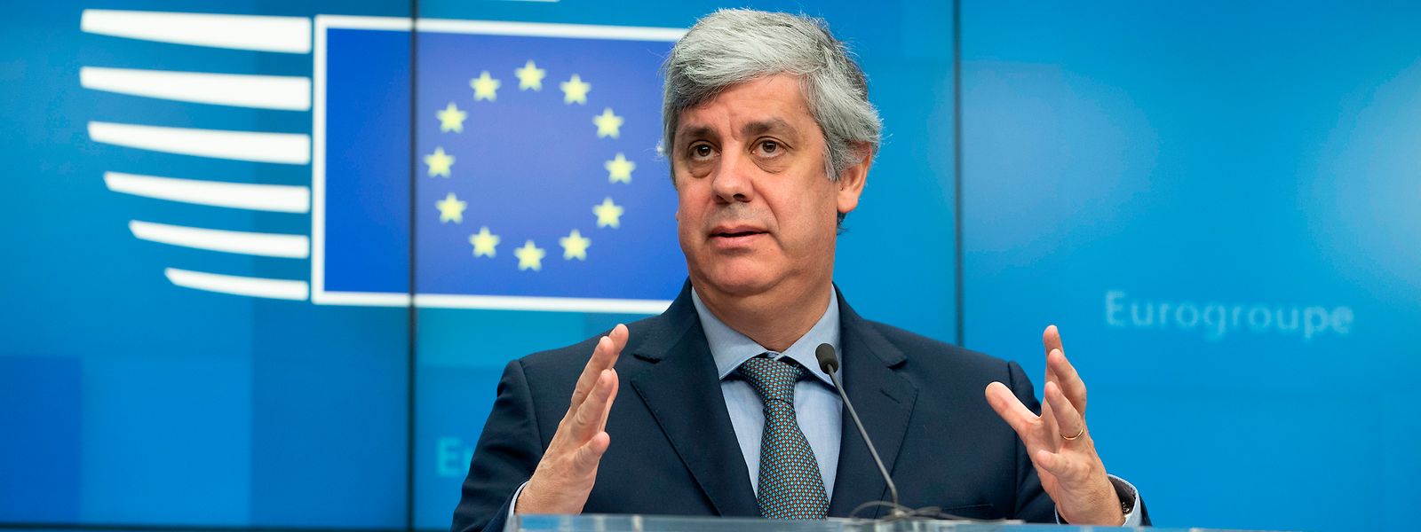 Mario Centeno, portugiesischer Finanzminister, ist aktuell Präsident der Eurogruppe. Am Montag diskutierten die Finanzminister der Eurogruppe neue Maßnahmen, um die Wirtschaft zu stützen.