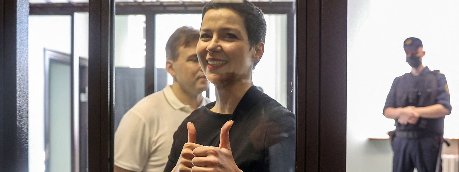 Maria Kolesnikowa während ihres Verfahrens. 