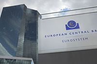 The headquarters of the European Central Bank (ECB) is pictured prior to the news conference on eurozone monetary policy following the meeting of the governing council of the ECB in Frankfurt am Main, western Germany, on July 21, 2022. - The European Central Bank lifted key interest rates by a surprise 50 basis points on July 21, 2022, its first hike since 2011 and more than expected as the eurozone grapples with rampant inflation and a looming energy crisis. (Photo by Daniel ROLAND / AFP)