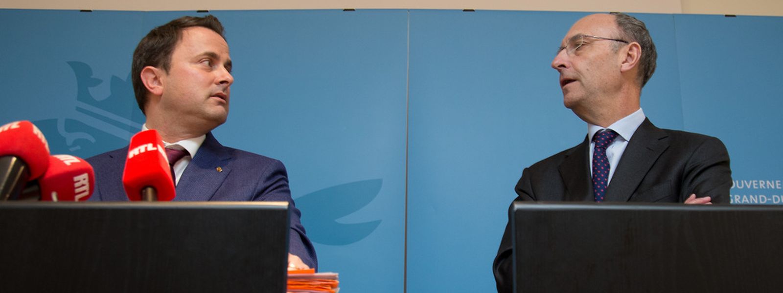 O primeiro-ministro, Xavier Bettel, e o presidente da UEL, Michel Wurth
