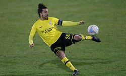 Mehdi Kirch (Düdelingen #24) Freisteller, Einzelbild, Aktion, Ganzkörper/ Fussball BGL Ligue Luxemburg, 19. Spieltag, Saison 2020-2021 / 05.04.2021 /F91 Düdelingen - FC Swift Hesperingen (Dudelange, Duedelingen, Hesperange) / Stade Jos Nosbaum, Düdelingen /Foto: Ben Majerus