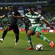 Sporting�s Nani (R) vies for the ball with Plange of Vitoria Guimaraes during the First League soccer match held at Alvalade Stadium in Lisbon, Portugal, 22 March 2015. JOSE SENA GOULAO/LUSA