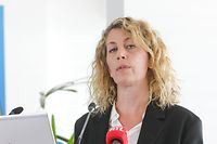 Erste Pressekonferenz als Umweltministerin: Joëlle Welfring (Déi Gréng) bei der Vorstellung des Klimabonus im Wohnungsbau.