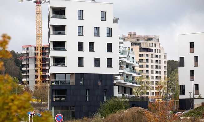 A housing development in Kirchberg, Luxembourg's financial district 